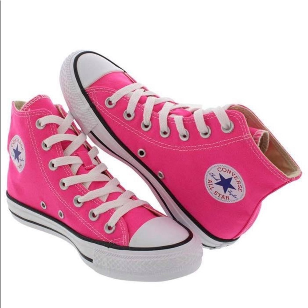 Neon pink converse
